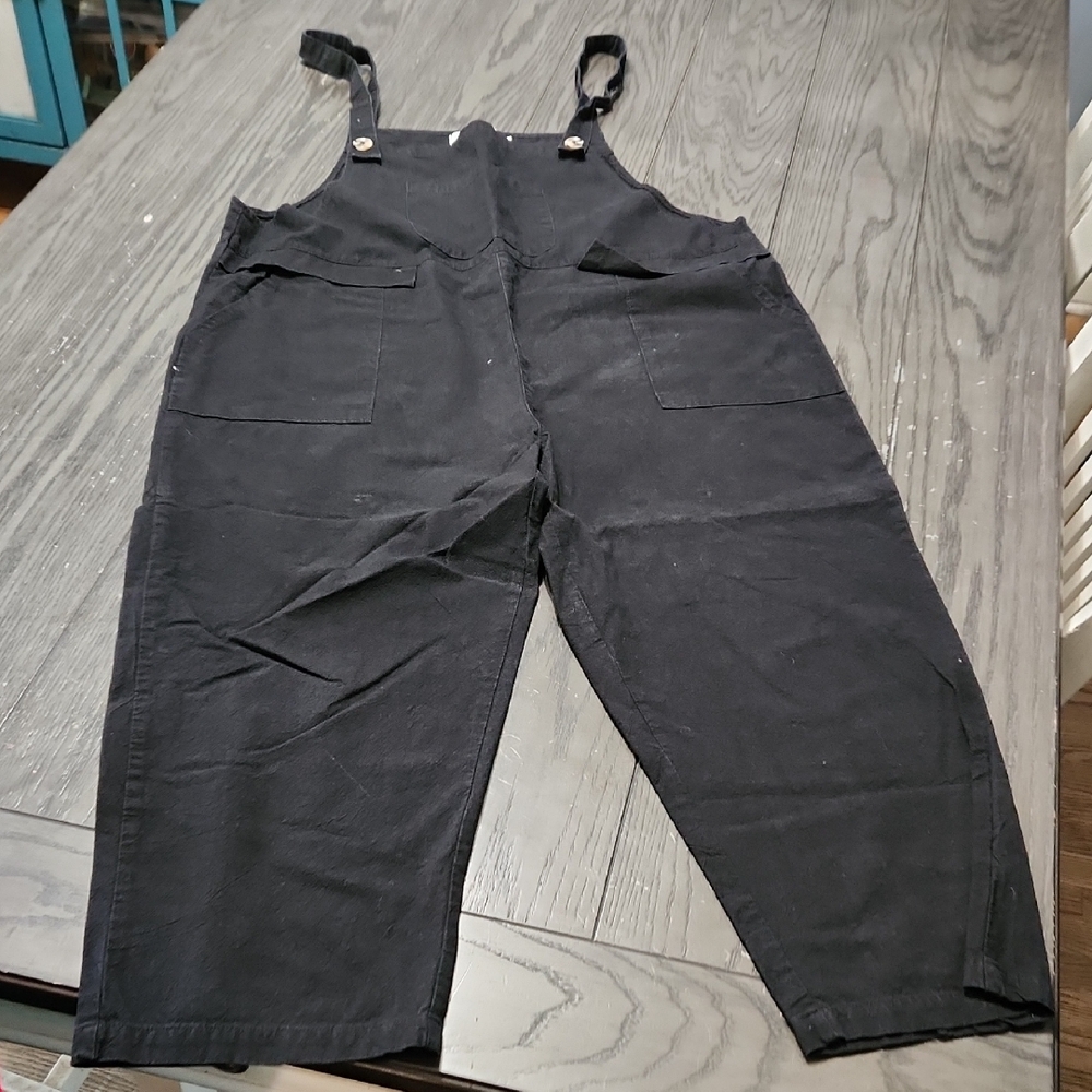 Black Overalls with Adjustable Straps